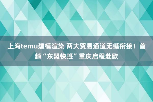 上海temu建模渲染 两大贸易通道无缝衔接！首趟“东盟快班”重庆启程赴欧